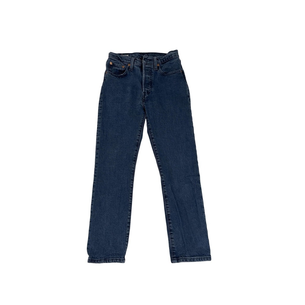 Levis Premium 501 Jeans Womens 25 Blue High Rise Straight Button Fly Denim Pants